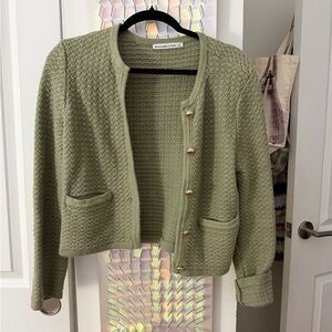 Abercrombie & Fitch Olive Cardigan Sweater